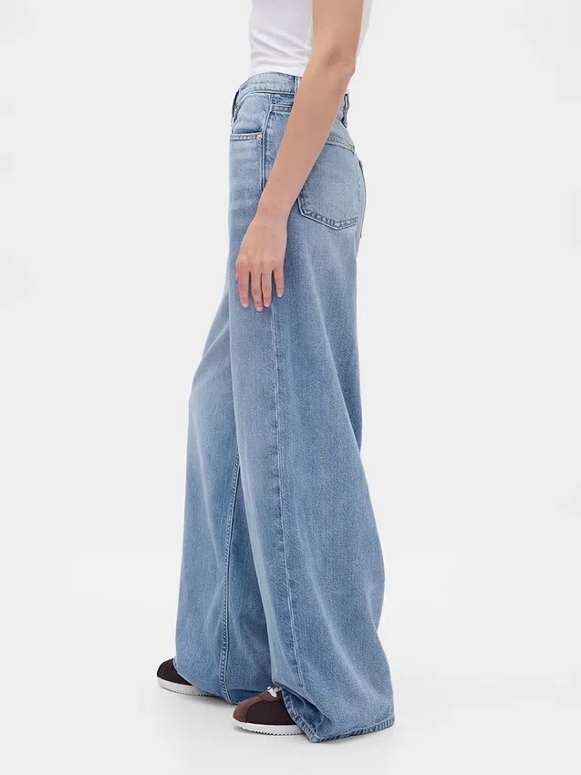 Ultrweiche Baggy-Jeans mit mittlerer Leibhöhe