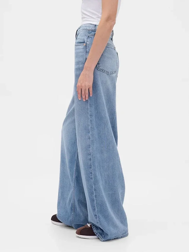 Ultrweiche Baggy-Jeans mit mittlerer Leibhöhe