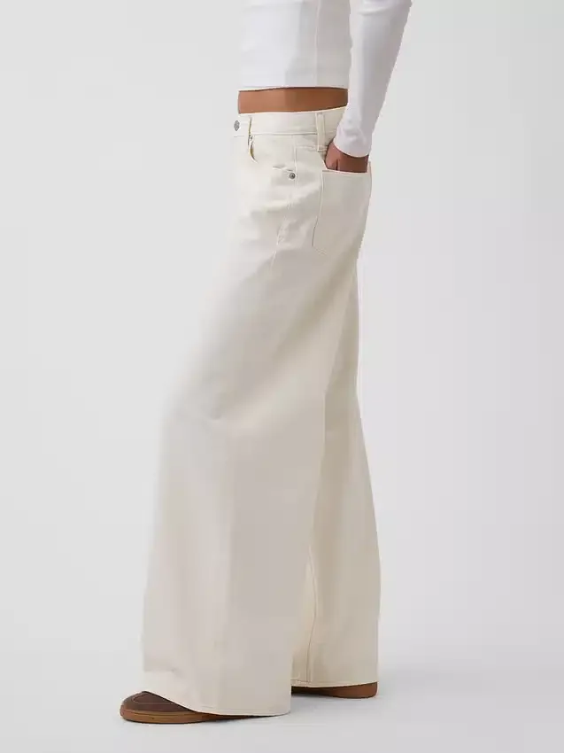 Ultrweiche Baggy-Jeans mit mittlerer Leibhöhe