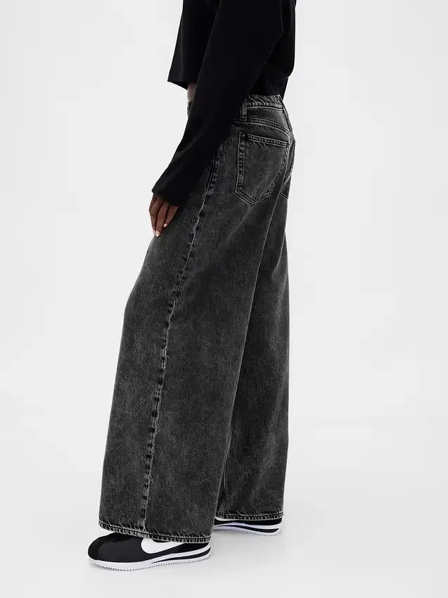 Ultrweiche Baggy-Jeans mit mittlerer Leibhöhe