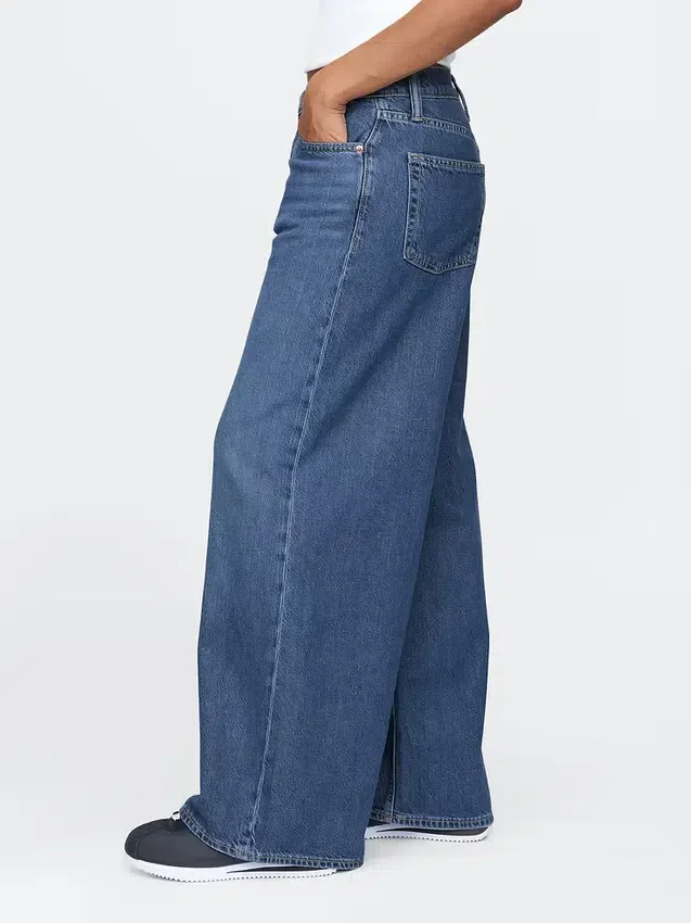 Ultrweiche Baggy-Jeans mit mittlerer Leibhöhe