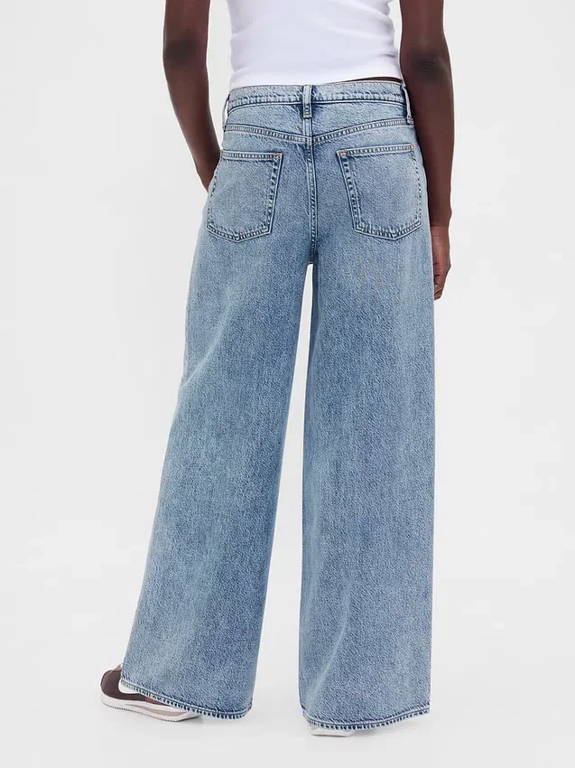 Ultrweiche Baggy-Jeans mit mittlerer Leibhöhe