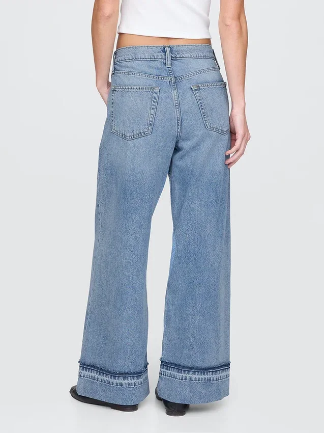 Ultrweiche Baggy-Jeans mit mittlerer Leibhöhe