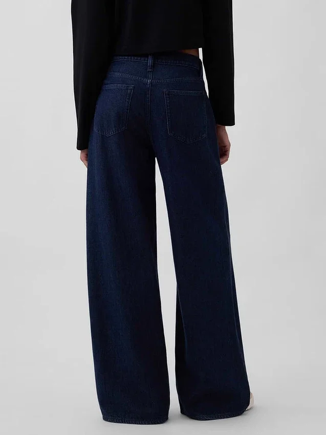 Ultrweiche Baggy-Jeans mit mittlerer Leibhöhe