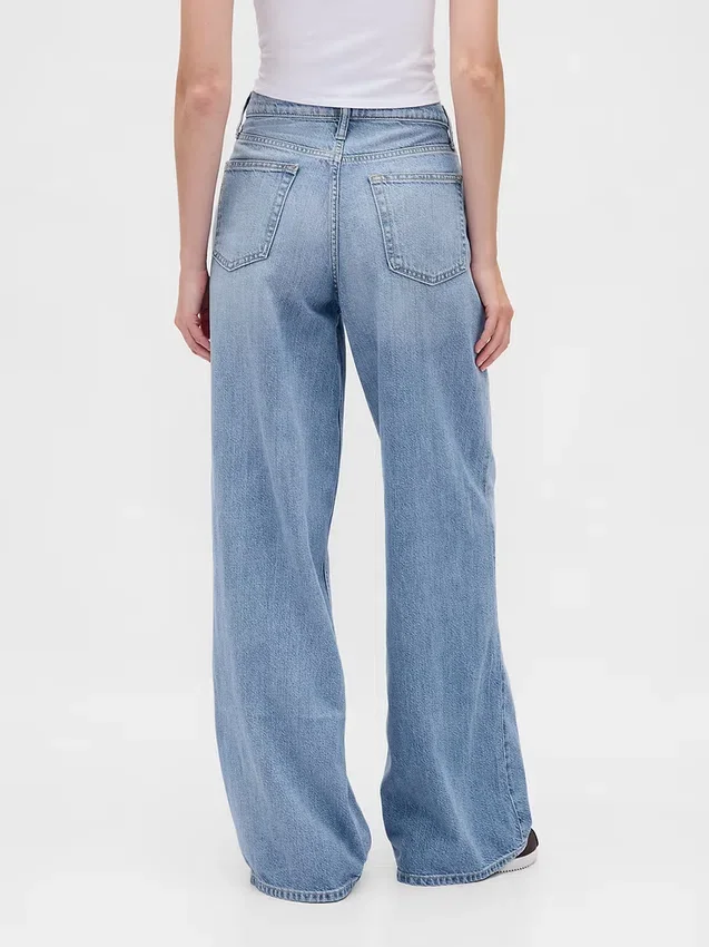 Ultrweiche Baggy-Jeans mit mittlerer Leibhöhe