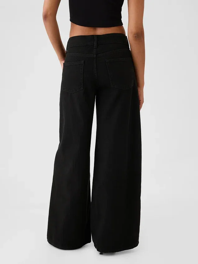 Ultrweiche Baggy-Jeans mit mittlerer Leibhöhe