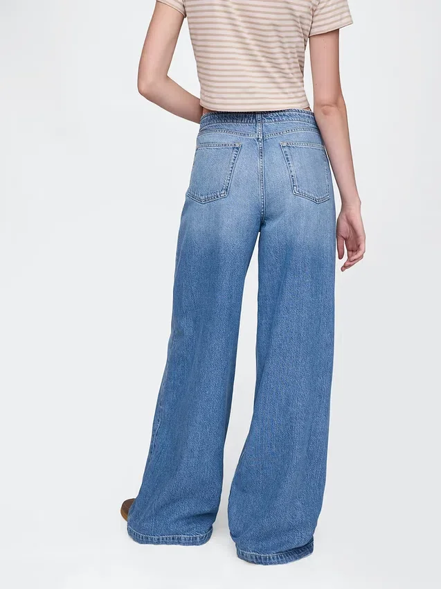 Ultrweiche Baggy-Jeans mit mittlerer Leibhöhe