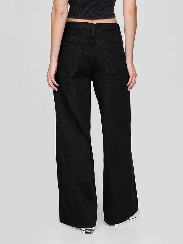 Ultrweiche Baggy-Jeans mit mittlerer Leibhöhe