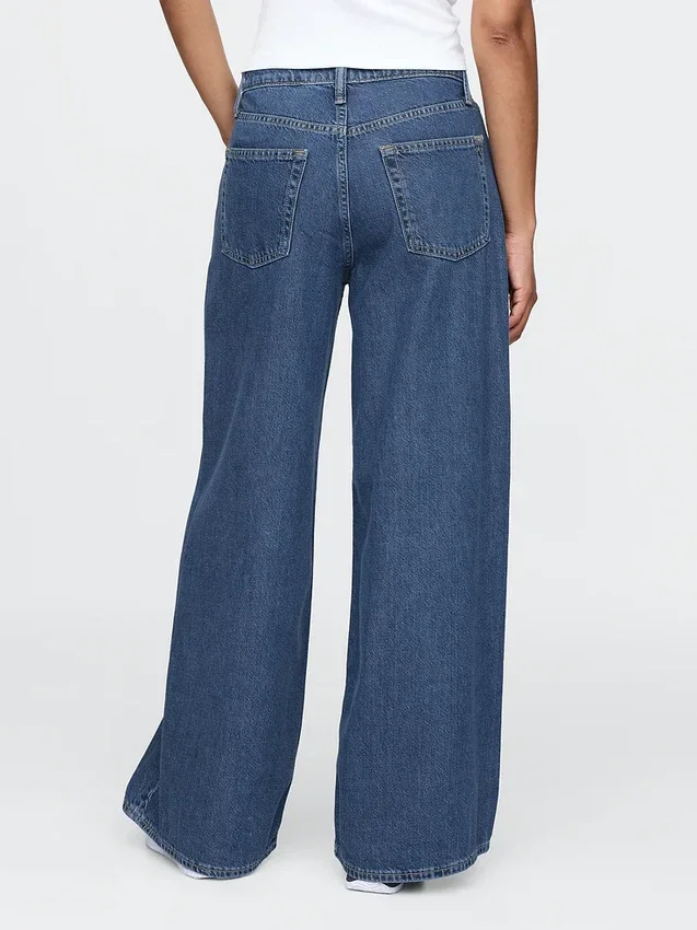 Ultrweiche Baggy-Jeans mit mittlerer Leibhöhe