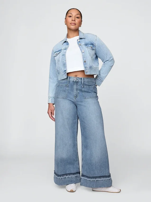 Ultrweiche Baggy-Jeans mit mittlerer Leibhöhe
