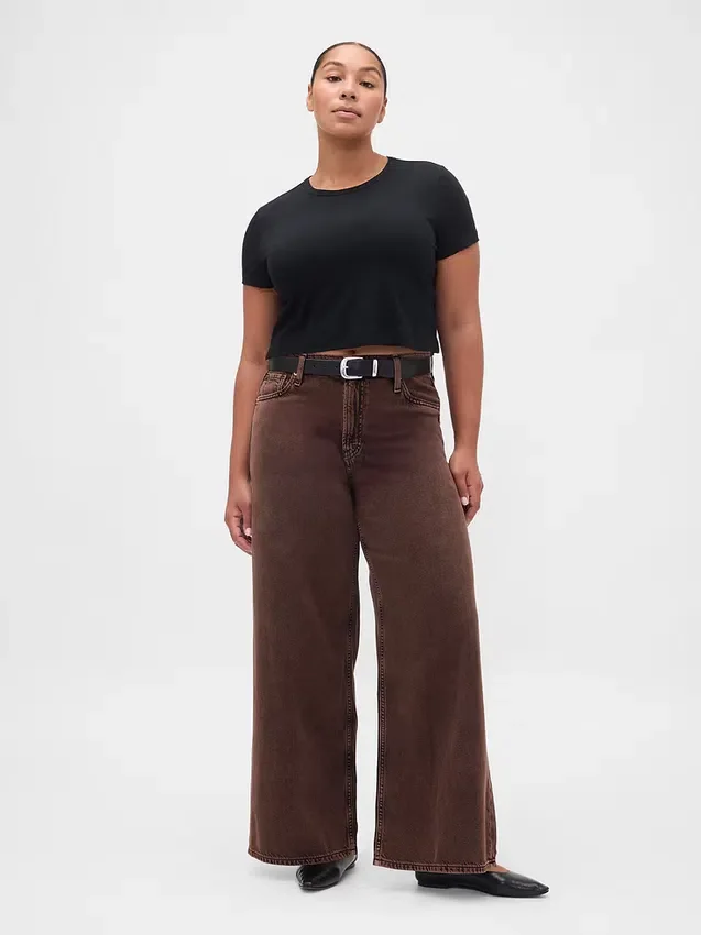 Ultrweiche Baggy-Jeans mit mittlerer Leibhöhe