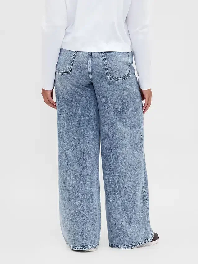 Ultrweiche Baggy-Jeans mit mittlerer Leibhöhe