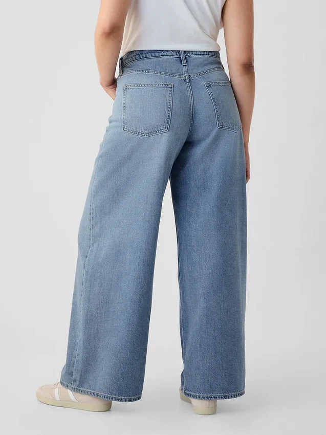 Ultrweiche Baggy-Jeans mit mittlerer Leibhöhe