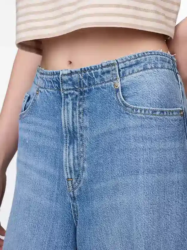 Ultrweiche Baggy-Jeans mit mittlerer Leibhöhe