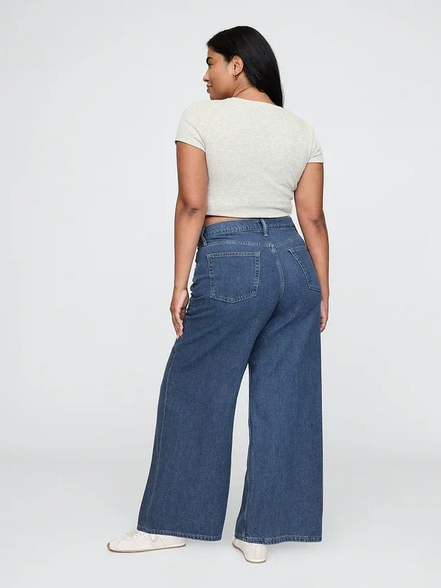 Ultrweiche Baggy-Jeans mit mittlerer Leibhöhe