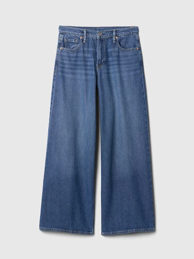 Ultrweiche Baggy-Jeans mit mittlerer Leibhöhe