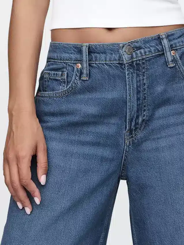 Ultrweiche Baggy-Jeans mit mittlerer Leibhöhe