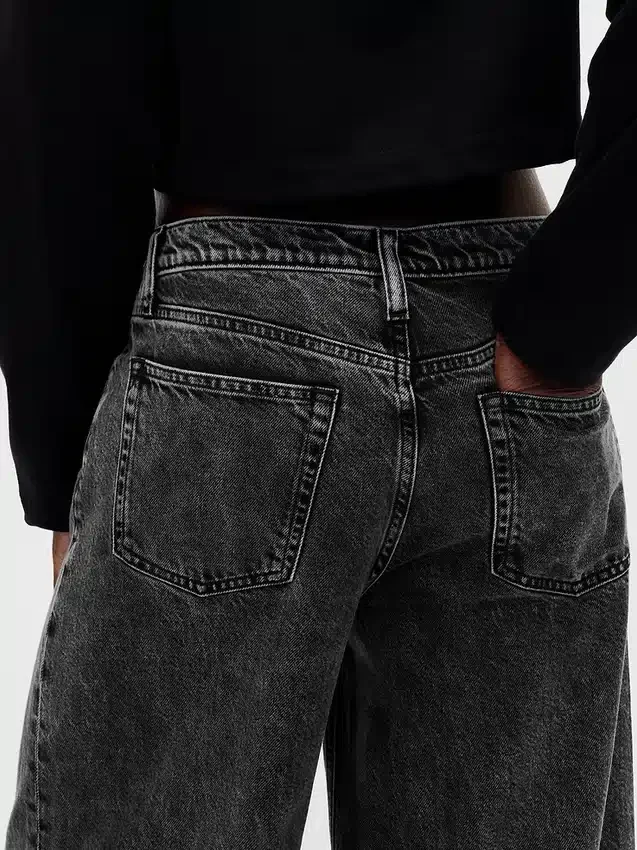Ultrweiche Baggy-Jeans mit mittlerer Leibhöhe