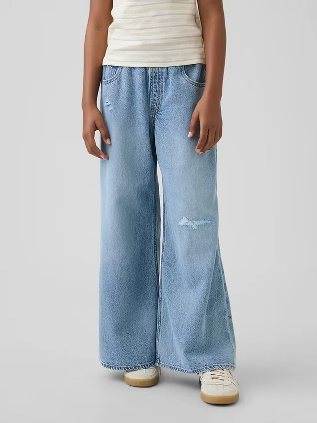 Ultrweiche Baggy-Jeans mit niedriger Leibhöhe für Kinder