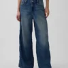 Ultrweiche Baggy-Jeans mit Nieten und mittlerer Leibhöhe
