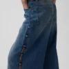 Ultrweiche Baggy-Jeans mit Nieten und mittlerer Leibhöhe