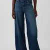Ultrweiche Baggy-Jeans mit Schnalle und mittlerer Leibhöhe