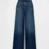Ultrweiche Baggy-Jeans mit Schnalle und mittlerer Leibhöhe