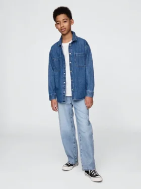 Ultrweiche Baggy-Jeans zum Hineinschlüpfen für Kinder