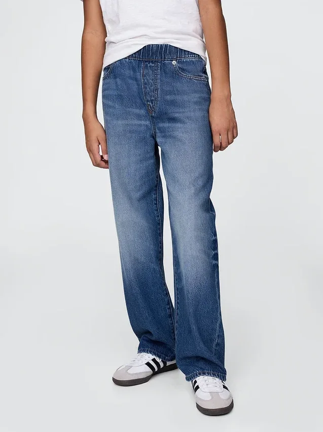 Ultrweiche Baggy-Jeans zum Hineinschlüpfen für Kinder