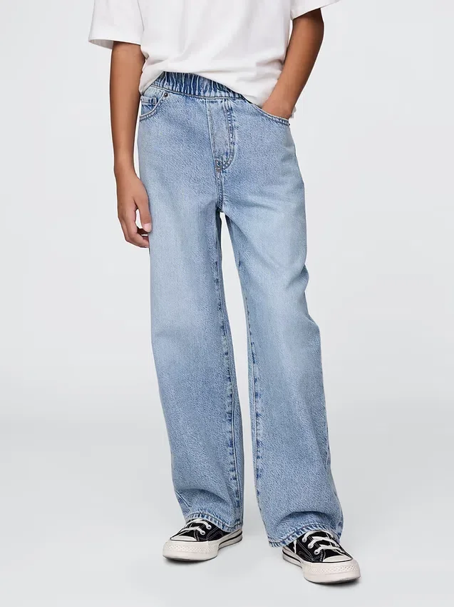 Ultrweiche Baggy-Jeans zum Hineinschlüpfen für Kinder