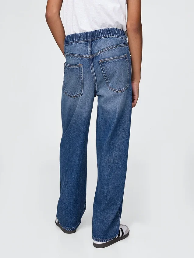 Ultrweiche Baggy-Jeans zum Hineinschlüpfen für Kinder