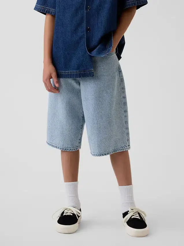Ultrweiche Baggy-Shorts aus Denim für Kinder