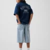 Ultrweiche Baggy-Shorts aus Denim für Kinder