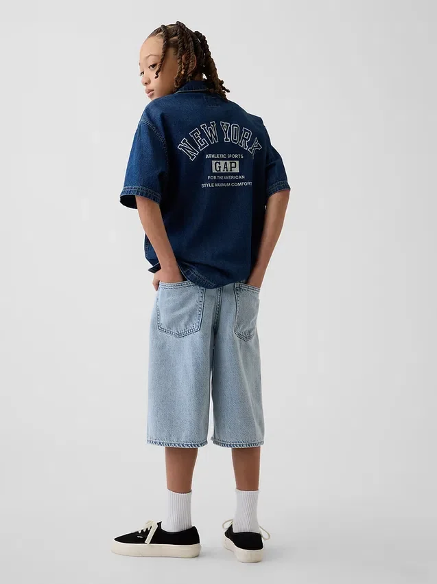 Ultrweiche Baggy-Shorts aus Denim für Kinder