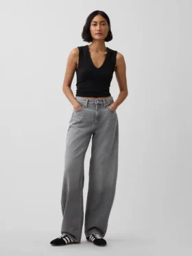 Ultrweiche Barrel-Jeans mit hoher Leibhöhe