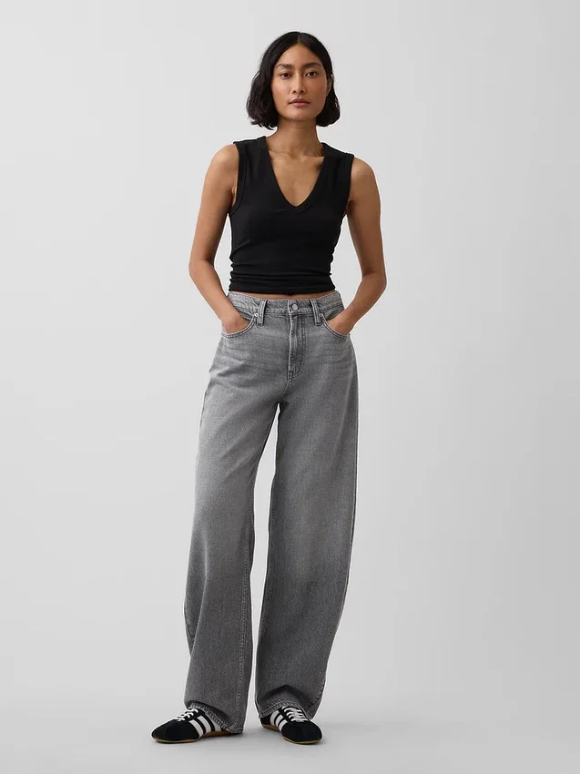 Ultrweiche Barrel-Jeans mit hoher Leibhöhe