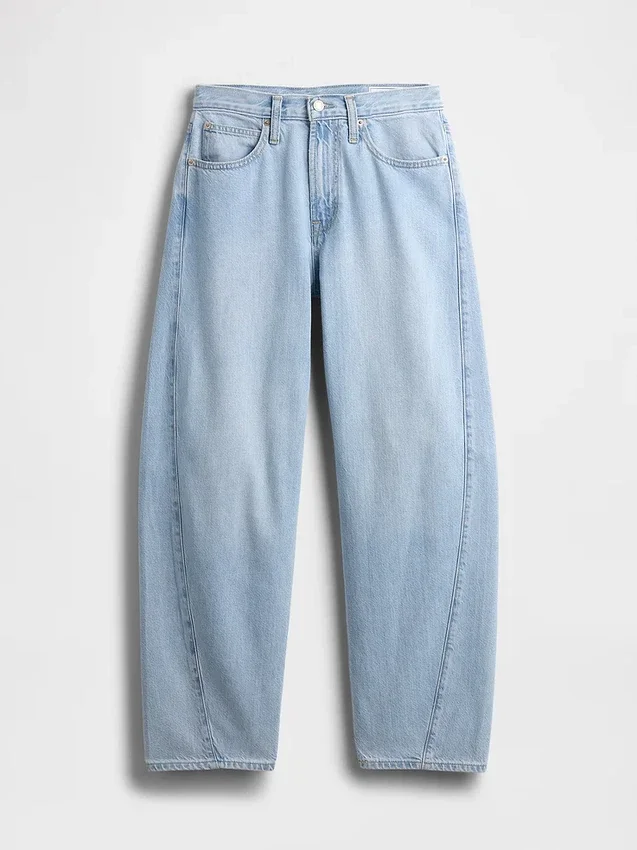Ultrweiche Barrel-Jeans mit hoher Leibhöhe