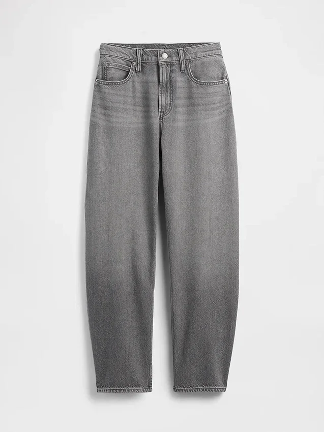 Ultrweiche Barrel-Jeans mit hoher Leibhöhe