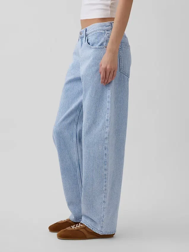Ultrweiche Barrel-Jeans mit niedriger Leibhöhe