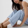 Ultrweiche Barrel-Jeans mit niedriger Leibhöhe