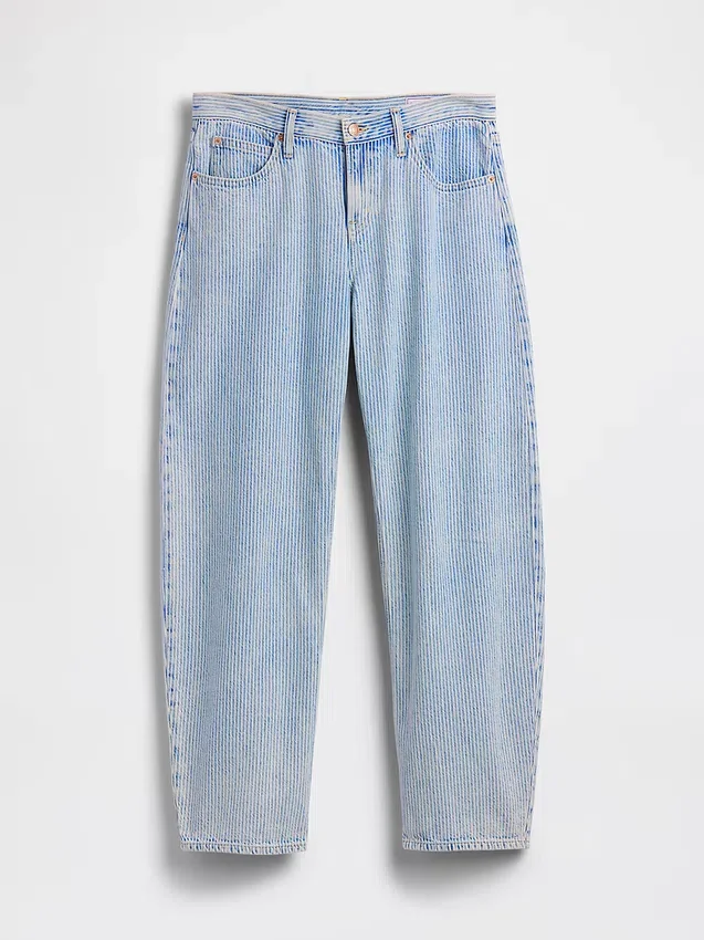 Ultrweiche Barrel-Jeans mit niedriger Leibhöhe