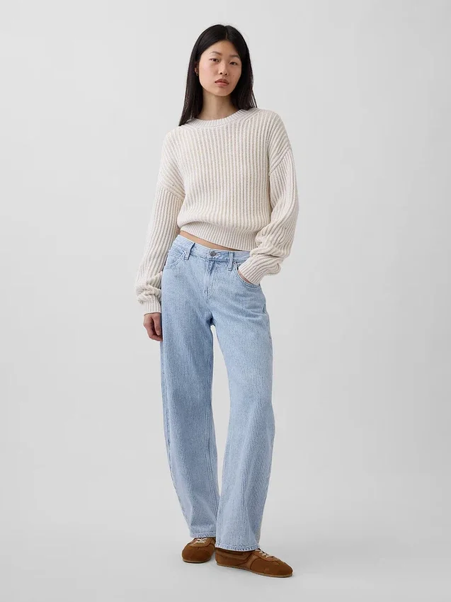 Ultrweiche Barrel-Jeans mit niedriger Leibhöhe