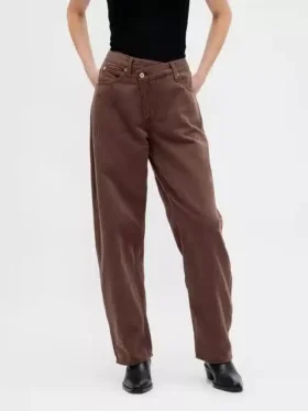 Ultrweiche Crossover-Barrel-Jeans mit hoher Leibhöhe