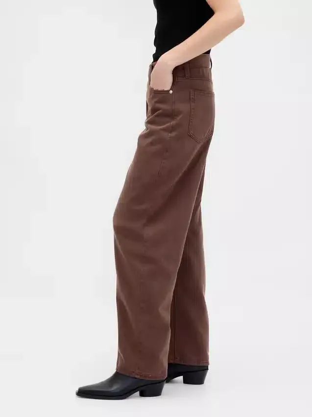 Ultrweiche Crossover-Barrel-Jeans mit hoher Leibhöhe