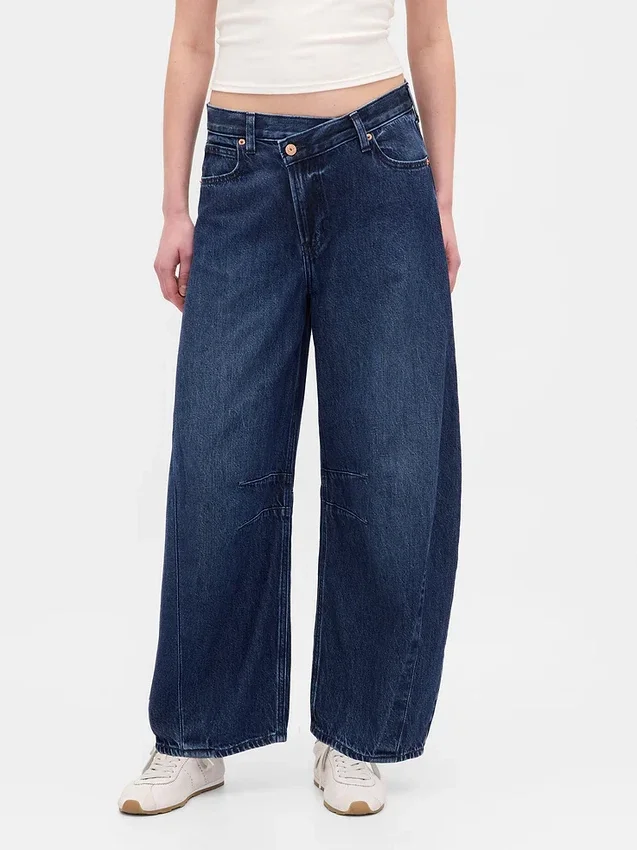Ultrweiche Crossover-Jeans im Horseshoe-Schnitt mit hoher Leibhöhe