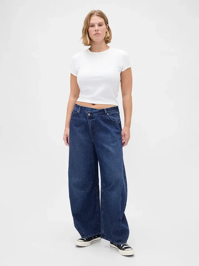 Ultrweiche Crossover-Jeans im Horseshoe-Schnitt mit hoher Leibhöhe