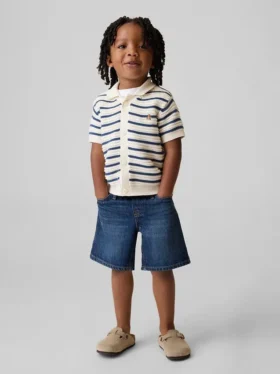 Ultrweiche Denim-Baggy-Shorts zum Hineinschlüpfen für Baby & Kleinkind