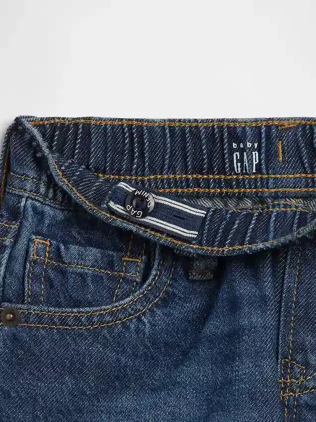 Ultrweiche Denim-Baggy-Shorts zum Hineinschlüpfen für Baby & Kleinkind