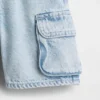 Ultrweiche Denim-Cargo-Shorts zum Hineinschlüpfen für Baby & Kleinkind