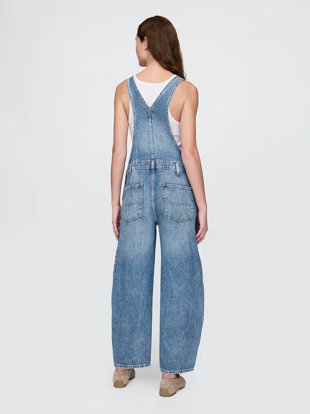 Ultrweiche Denim-Latzhose im Horseshoe-Stil